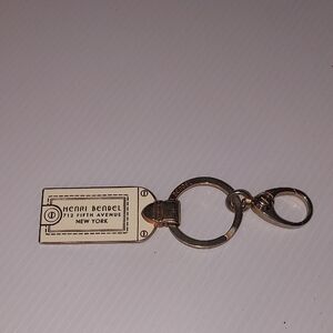 Henri Bendel Gold and White Tag Keychain.Rare Find